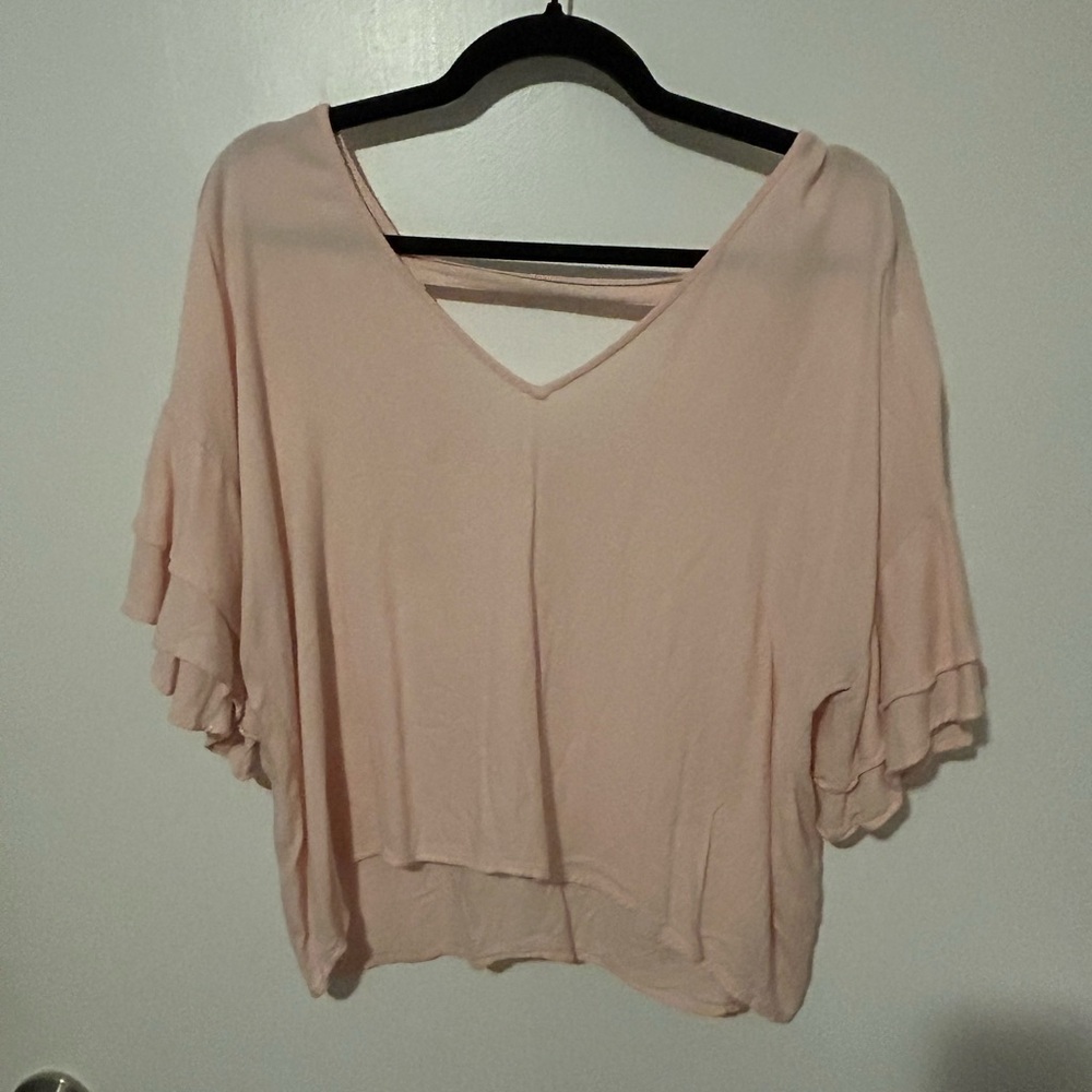 Elegant Pink V-Neck Women's Top